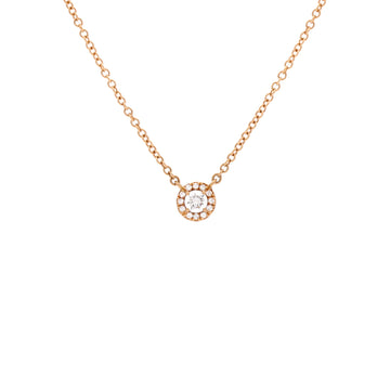 Tiffany & Co. Soleste Round Pendant Necklace Rose Gold with Diamonds