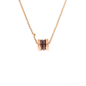 Bvlgari B.Zero1 Pendant Necklace 18k Rose Gold and Metal Mini