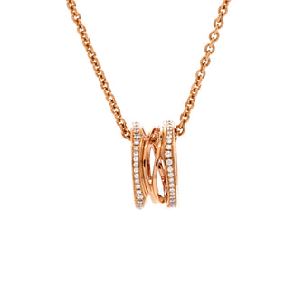Bvlgari B.Zero1 Open Design Legend Zaha Hadid Pendant Necklace 18K Rose Gold with Diamonds