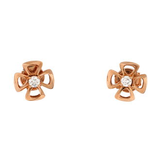 Bvlgari Fiorever Stud Earrings 18K Rose Gold with Diamond