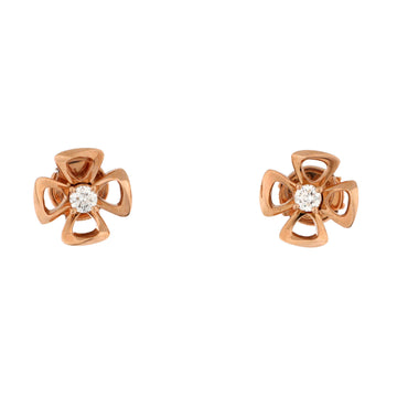 Bvlgari Fiorever Stud Earrings 18K Rose Gold with Diamond