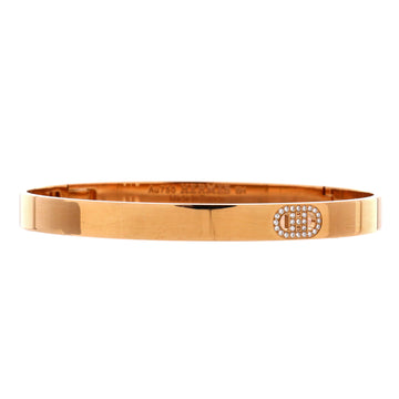 Hermes H d'Ancre Bracelet 18K Rose Gold with Diamonds Small