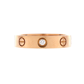 Cartier Love Wedding Band 1 Diamond Ring 18K Rose Gold with Diamond