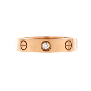 Cartier Love Wedding Band 1 Diamond Ring 18K Rose Gold with Diamond