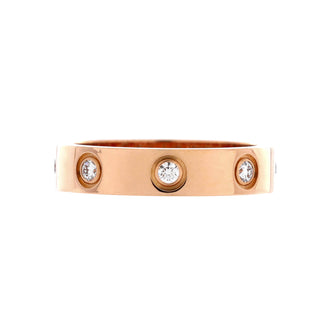 Cartier Love Wedding Band 8 Diamonds Ring 18K Rose Gold with Diamonds
