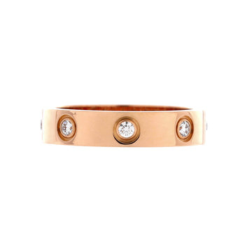 Cartier Love Wedding Band 8 Diamonds Ring 18K Rose Gold with Diamonds