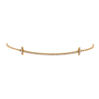 Tiffany & Co. T Smile Chain Bracelet 18K Yellow Gold with Diamonds Medium
