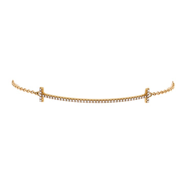 Tiffany & Co. T Smile Chain Bracelet 18K Yellow Gold with Diamonds Medium