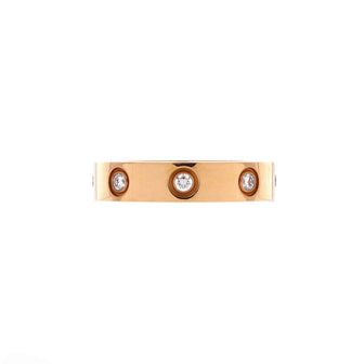 Cartier Love Wedding Band 8 Diamonds Ring 18K Rose Gold with Diamonds