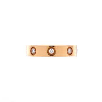 Cartier Love Wedding Band 8 Diamonds Ring 18K Rose Gold with Diamonds