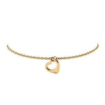 Tiffany & Co. Elsa Peretti Open Heart Charm Bracelet 18K Yellow Gold 11mm