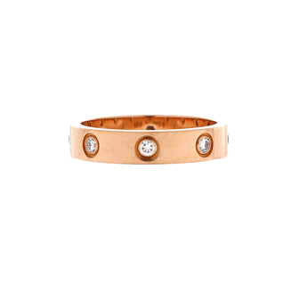 Cartier Love Wedding Band 8 Diamonds Ring 18K Rose Gold with Diamonds