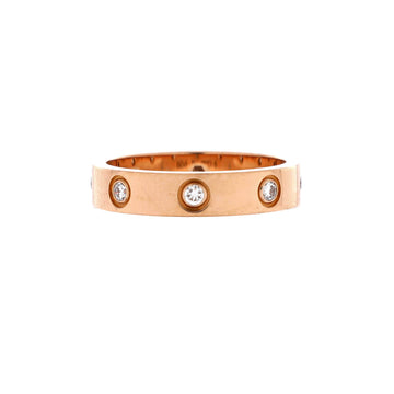 Cartier Love Wedding Band 8 Diamonds Ring 18K Rose Gold with Diamonds