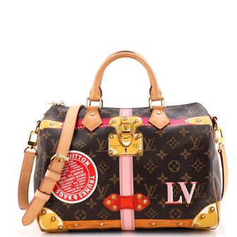 Louis Vuitton Speedy Bandouliere Bag Limited Edition Summer Trunks Monogram Canvas 30