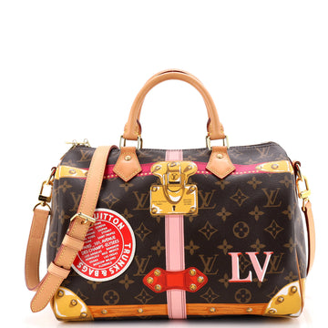 Louis Vuitton Speedy Bandouliere Bag Limited Edition Summer Trunks Monogram Canvas 30
