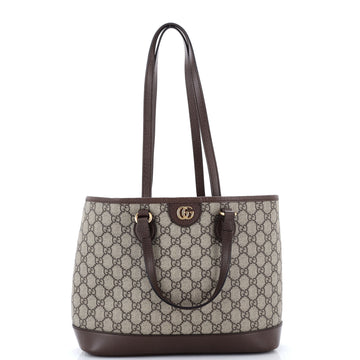 Gucci Ophidia Top Handle Shopping Tote GG Coated Canvas and Leather Small
