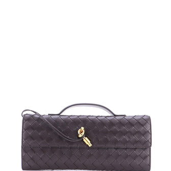 Bottega Veneta Andiamo Top Handle Clutch Intrecciato Nappa Long