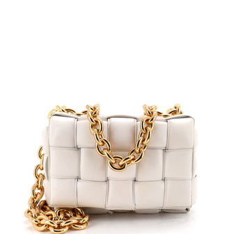 Bottega Veneta Cassette Chain Crossbody Bag Padded Maxi Intrecciato Leather