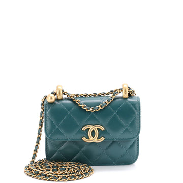 Chanel Perfect Fit Flap Coin Purse with Chain Quilted Calfskin