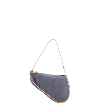 Christian Dior Vintage Saddle Bag Denim Mini