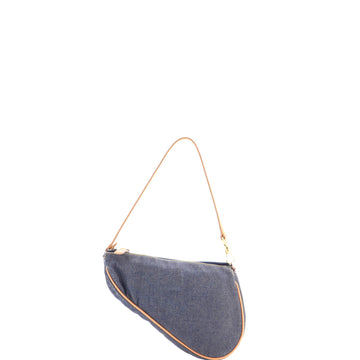 Christian Dior Vintage Saddle Bag Denim Mini