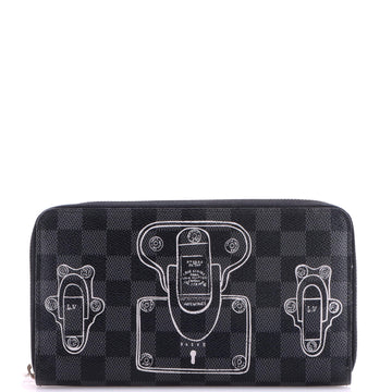Louis Vuitton Zippy Organizer Limited Edition Trunks and Locks Damier Graphite