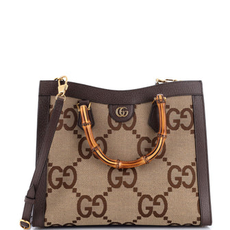 Gucci Diana NM Bamboo Handle Tote Jumbo GG Canvas Medium