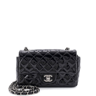 Chanel Classic Single Flap Bag Quilted Patent Mini
