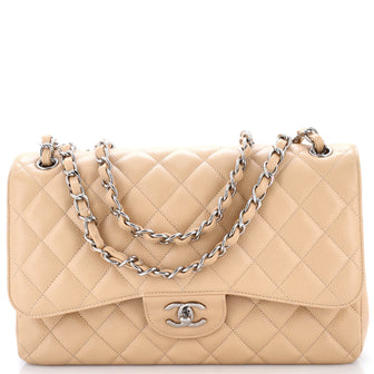 Chanel Classic Double Flap Bag Quilted Caviar Jumbo