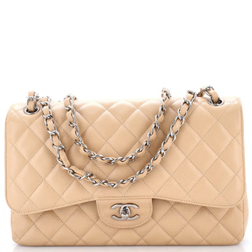 Chanel Classic Double Flap Bag Quilted Caviar Jumbo