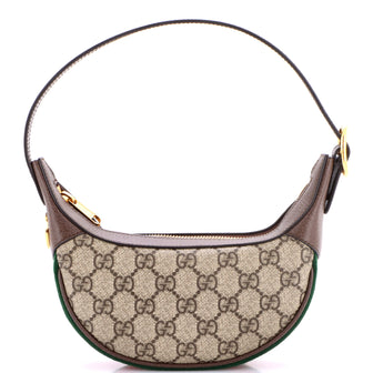 Gucci Ophidia Half Moon Bag GG Coated Canvas Mini