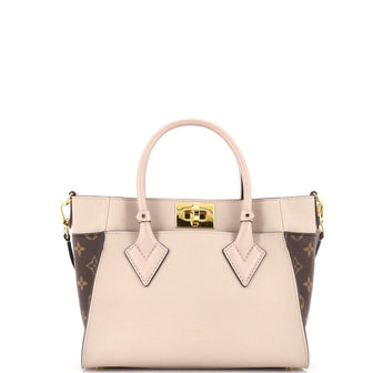Louis Vuitton On My Side Tote Leather with Monogram Canvas PM