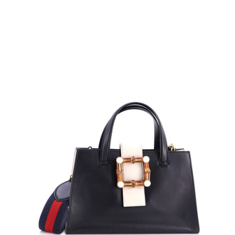 Gucci Bamboo Buckle Tote Leather Small