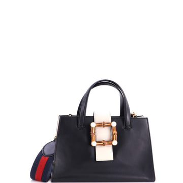 Gucci Bamboo Buckle Tote Leather Small