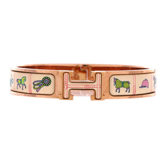 Hermes Clic H Bracelet Printed Enamel Narrow