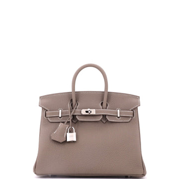 Hermes Birkin Handbag Grey Togo with Palladium Hardware 25