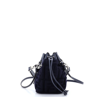 Fendi Mon Tresor Bucket Bag Zucca Knit with Leather Mini