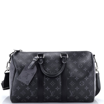 Louis Vuitton Keepall Bandouliere Bag Reverse Monogram Eclipse Canvas 35