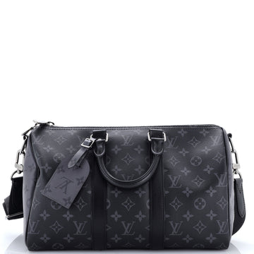 Louis Vuitton Keepall Bandouliere Bag Reverse Monogram Eclipse Canvas 35