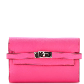 Hermes Kelly Trifold Wallet Chevre Mysore Medium