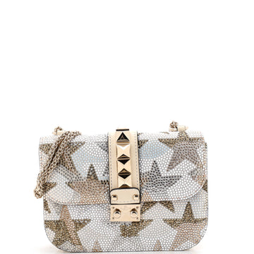 Valentino Garavani Glam Lock Shoulder Bag Embellished Leather Small