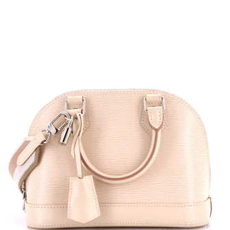 Louis Vuitton Alma Handbag Epi Leather with Logo Jacquard Strap BB
