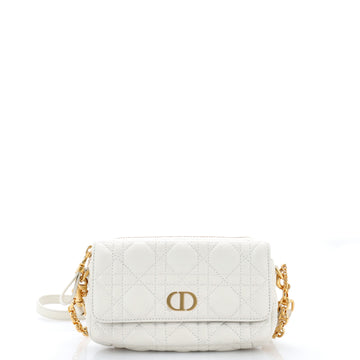 Christian Dior Caro Flap Double Pouch Crossbody Bag Cannage Quilt Calfskin