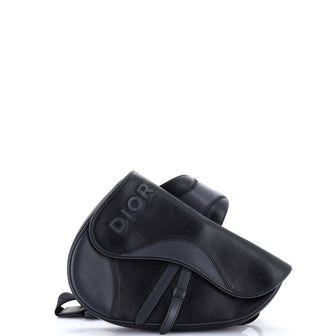 Christian Dior Saddle Crossbody Bag Leather with Logo Applique