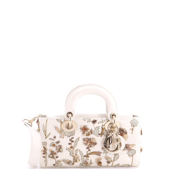 Christian Dior Lady D-Joy Bag Floral Embroidered Leather Small