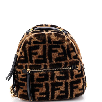 Fendi Zip Backpack Zucca Shearling Mini