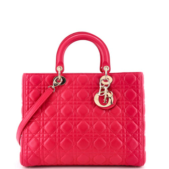 Christian Dior Lady Dior Bag Cannage Quilt Lambskin Large