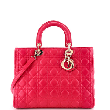 Christian Dior Lady Dior Bag Cannage Quilt Lambskin Large