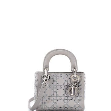 Christian Dior Lady Dior Bag Crystal Embellished Cannage Quilt Satin Mini
