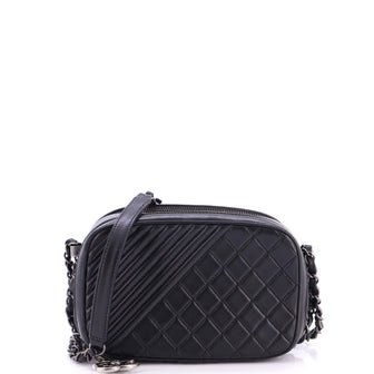 Chanel Coco Boy Camera Bag Quilted Leather Small